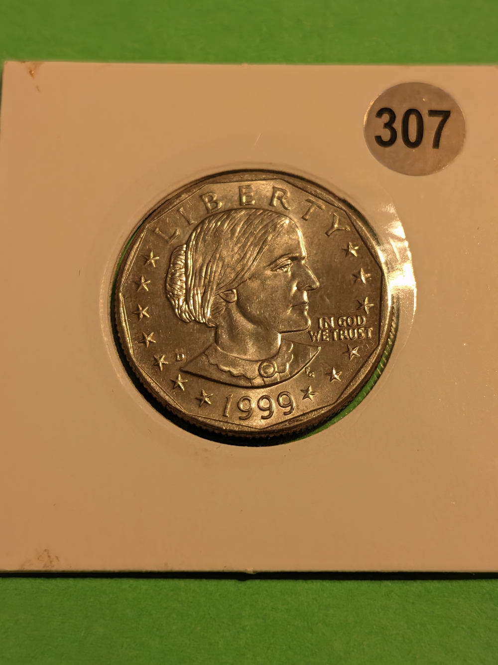 1999 D Susan B Anthony Silver-Colored $1 Coin